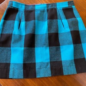 Banana Republic Buffalo Check Wool Mini Skirt; size 14